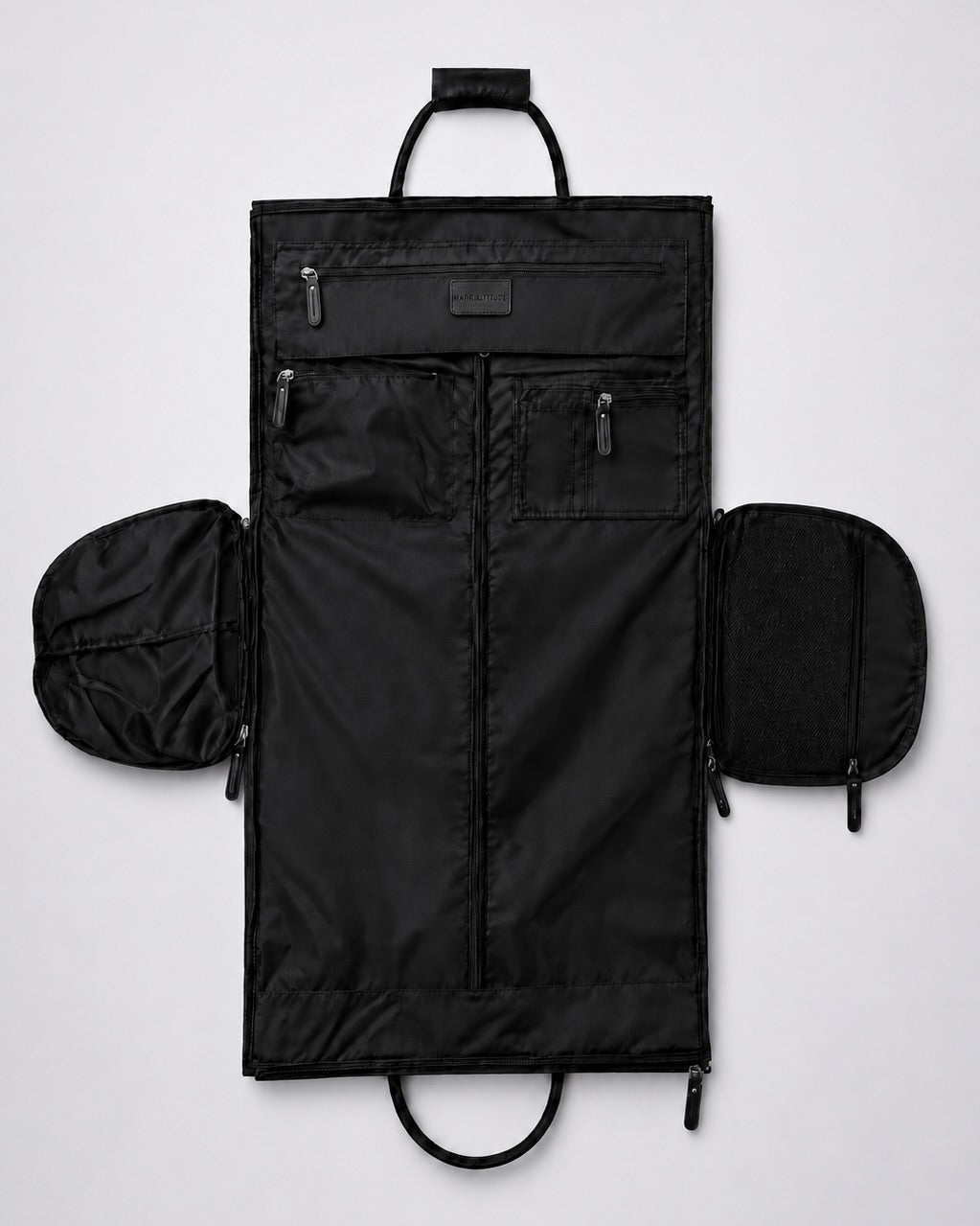 C-01 unfolded interior with pockets and garment compartment