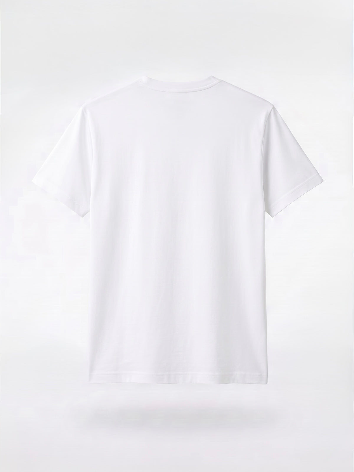 Polo blanco de algodón Pima para hombre T-01, vista posterior.