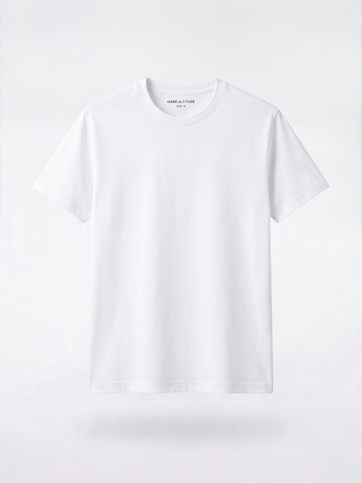 Polo blanco de algodón Pima para hombre T-01, vista frontal.