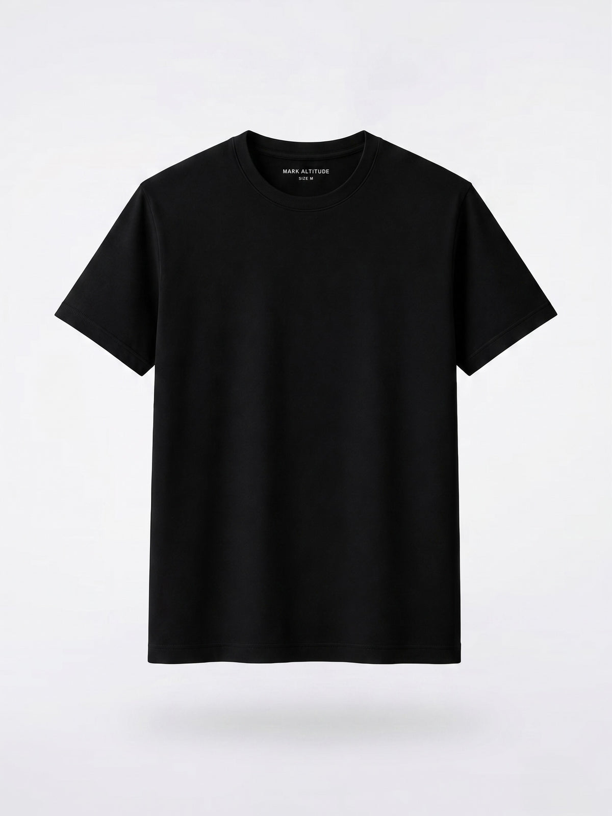 Polo negro de algodón Pima para hombre T-01, vista frontal.