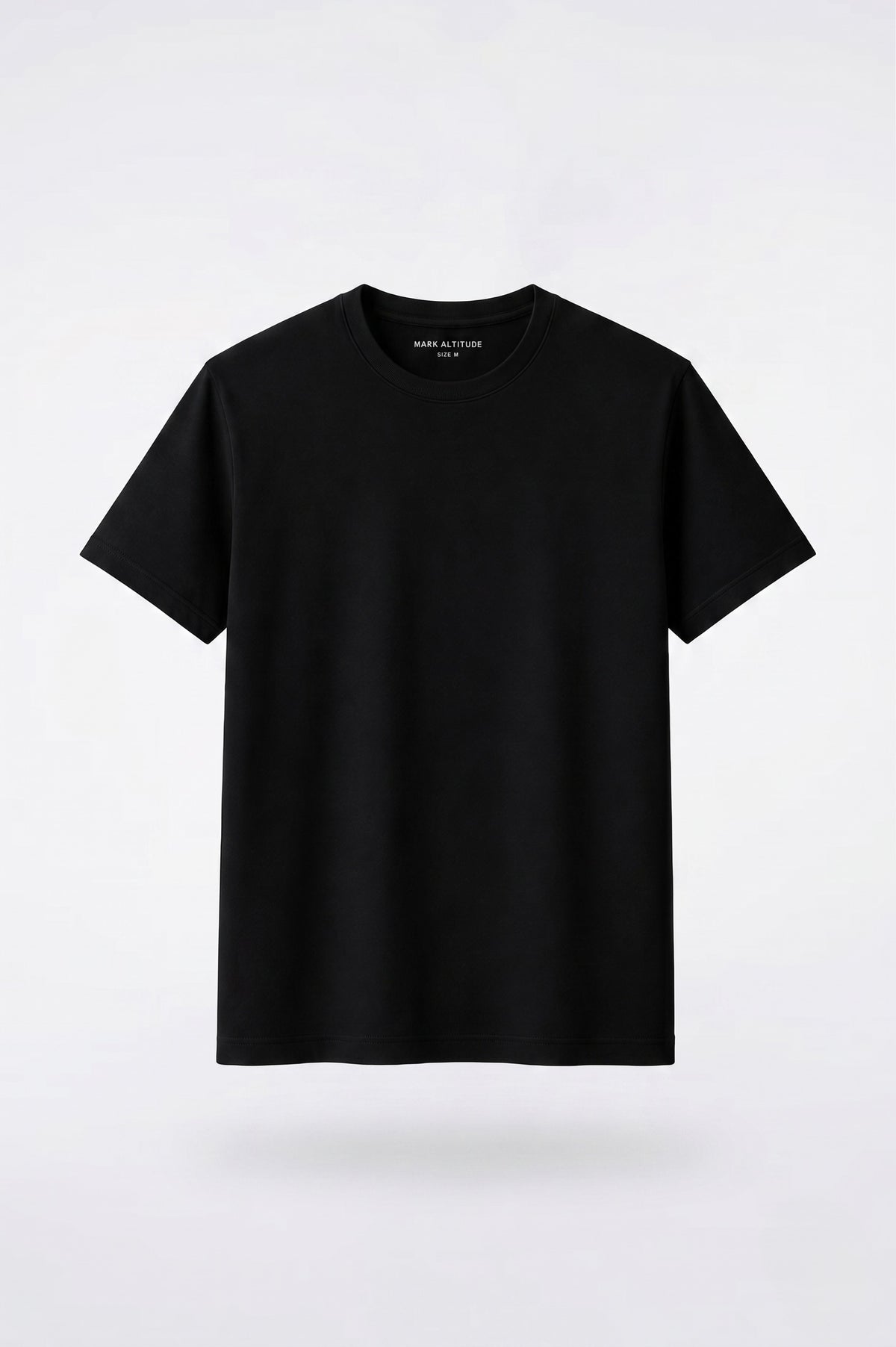 Polo negro de algodón Pima T-01, vista de producto.