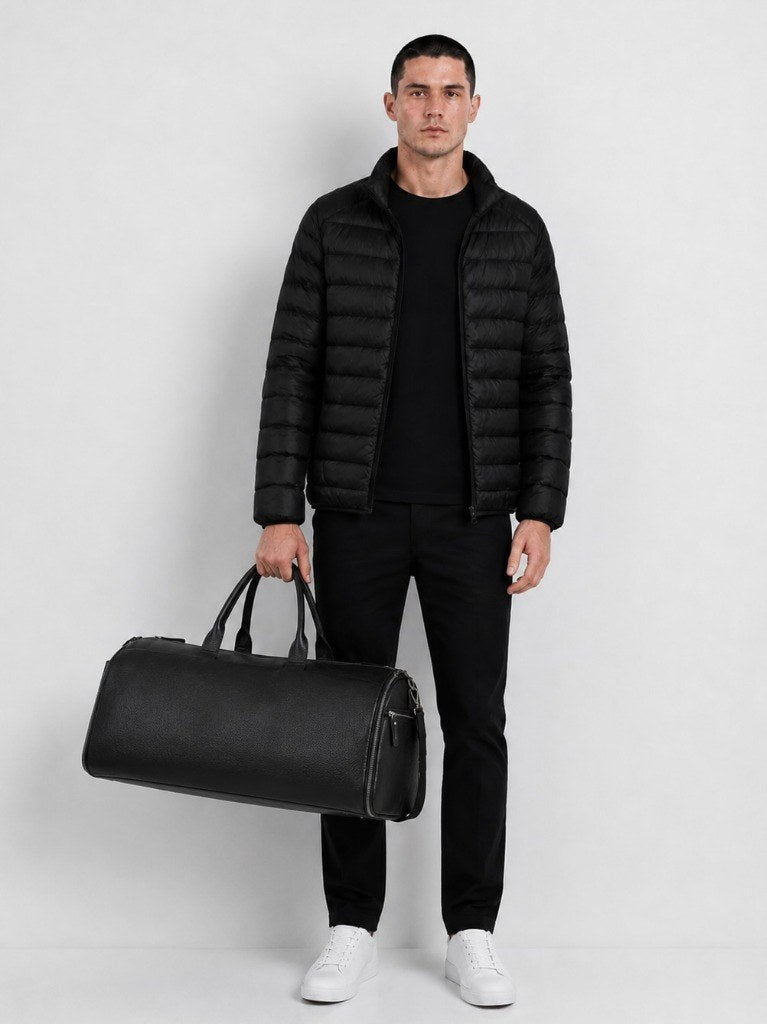 Bolso de viaje de cuero negro para hombre - C-01 Travel Duffel | MARK ALTITUDE
